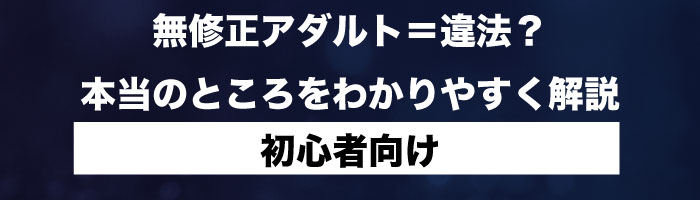 【初心者向け】無修正アダルト=違法?本当のところをわかりやすく解説