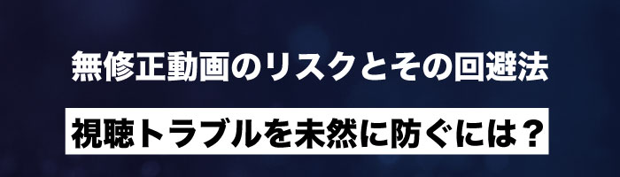 無修正動画のリスクとその回避法｜視聴トラブルを未然に防ぐには？
